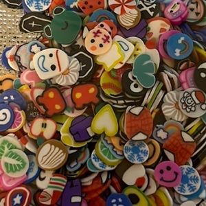 Fun mix of Fimo nail sequins fruits flowers hearts and more...